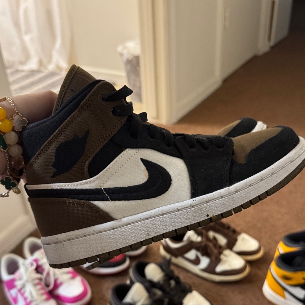 Nike High-Top Sneakers in Black, White, and Brown
